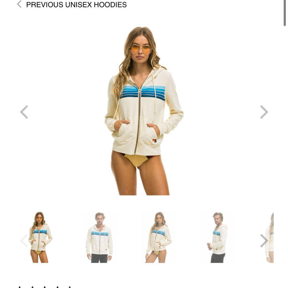 Aviator Nation Cream and Blue Wide Leg Pants